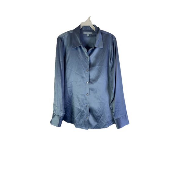 ANTONIO MELANI Tops - Antonio Melani Silk Satin Button Front Shirt Flowy Quiet Luxury